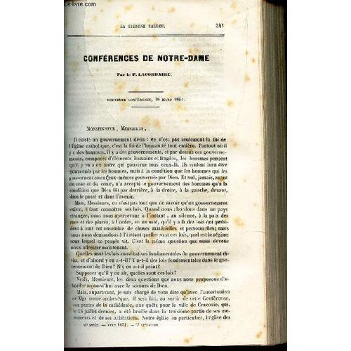 Conferneces De Notre Dame : 2e Conference : Lois Constitutives Fondamentales Du Gouvernement Divin / Conferences De L'assomption : La Raison Philosophique Dans Ses Rapports Avec La Religin / ...