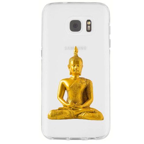 Coque Souple Pour Samsung Galaxy S7 Sm-G930 Avec Impression Motifs Bouddha Or