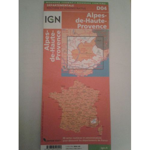 Carte Ign Alpes De-Hautes-Provence 1/150000