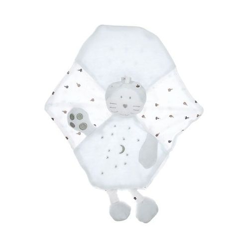 Doudou Peluche Chat Cat Katze Bleu Blanc Plat Berlingot Etoiles Lunes Plat Nursery Permanente Chaton