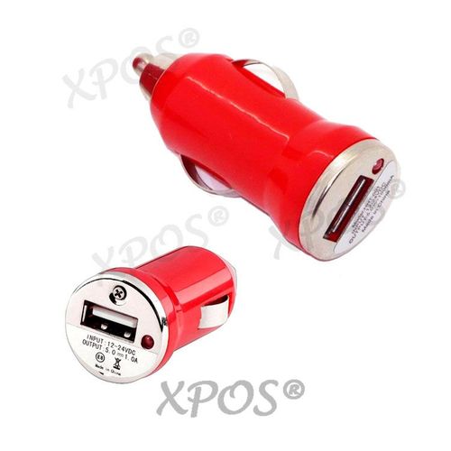 Pack De 1 Samsung E1230 : Chargeur Voiture Adaptateur Allume Cigare Usb Rouge Pour Samsung E1230 Newc®