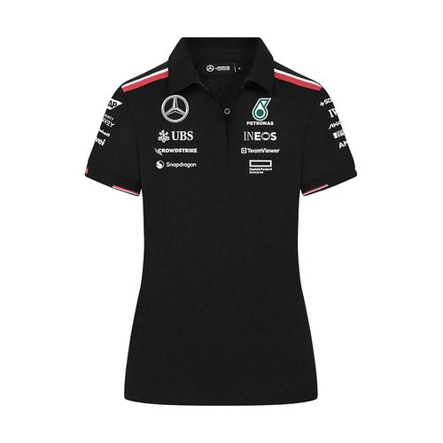 Polo Équipe Mercedes Amg Petronas Officiel Formule 1 Femme Noir