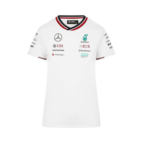 T-Shirt Team Driver Mercedes Amg Petronas Officiel Formule 1 Femme Blanc