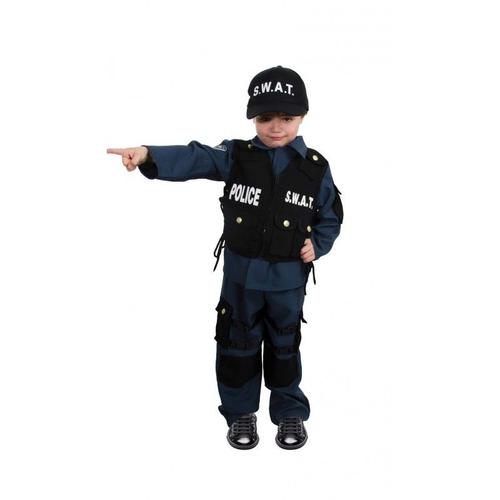 Déguisement Agent Police Swat Enfant - 3-4 Ans (104 Cm) - Noir