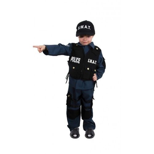 Déguisement Agent Police Swat Enfant - 5-6 Ans (116 Cm) - Noir