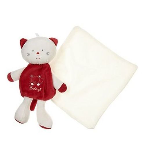 Doudou Chat Cat Katze Rouge & Et Blanc Poche Mouchoir Berlingot