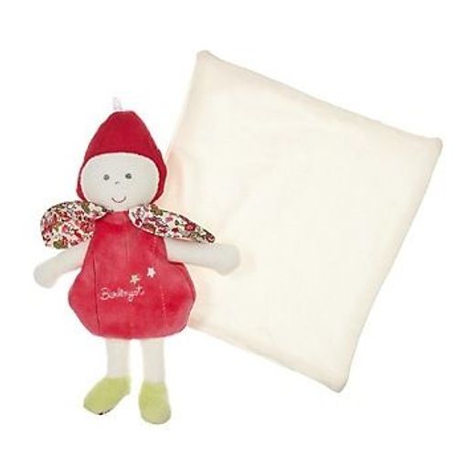 Doudou Poupée Doll Puppe Lutin Fée Fille Rose Berlingot Ballade Emchantée Mouchoir Col À Fleur Cajou 20 Cm