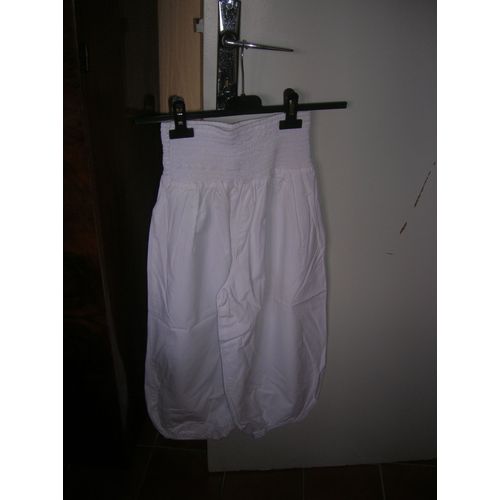 Pantalon Caprice De Fille Large Coton 10 Ans Blanc