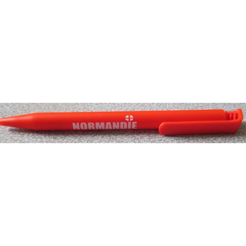 Stylo À Bille Publicitaire Normandie Echafaudages - Corps Plastique Orange