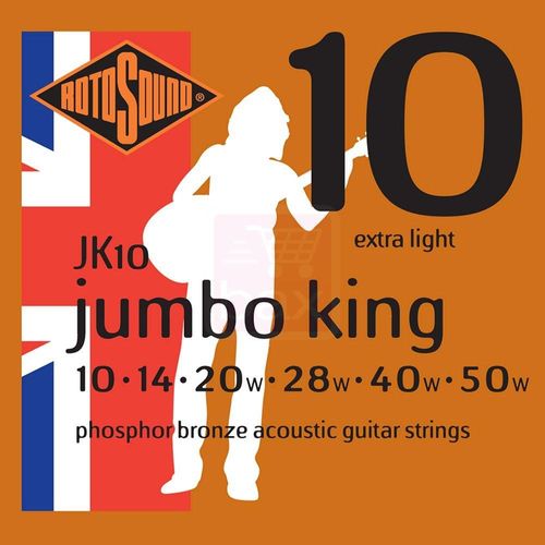 Rotosound Jk10 Jumbo King Jeu De Cordes Guitare Folk 010 - 050