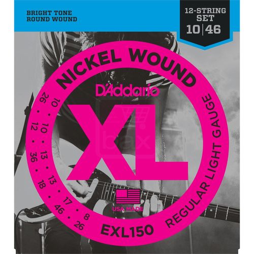 Daddario Exl150 Jeu De Cordes Pour Guitare Électrique 12 Cordes