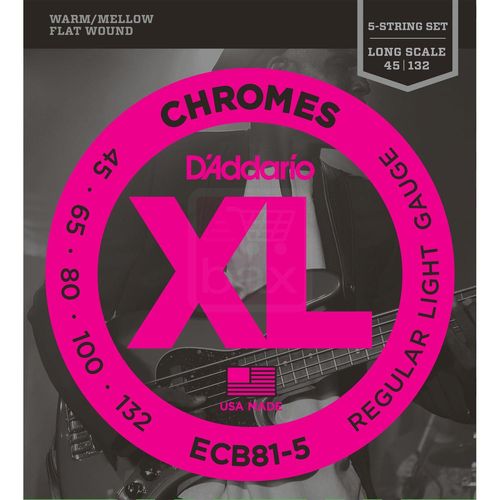 Daddario Ecb 81-5 Flatwound Jeu De Cordes Pour Guitare Basse Électrique 5 Cordes