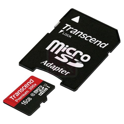 Transcend Premium - Carte mémoire flash (adaptateur microSDHC - SD inclus(e)) - 16 Go - UHS-I U1 / Class10 - microSDHC UHS-I