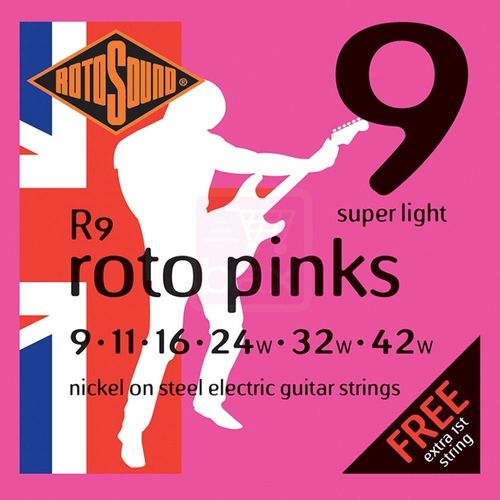 Rotosound R9 Roto Pinks Jeu De Cordes Guitare Électrique 009 - 042