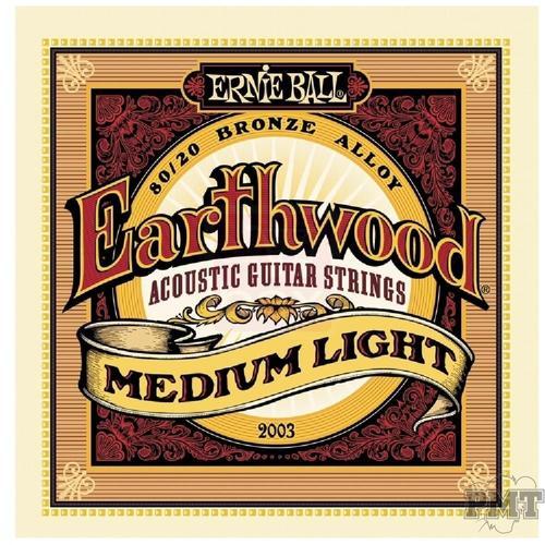 Ernie Ball 2003 Acoustic Earthwood Acoustic Earthwood Medium Light Jeu De Cordes Folk