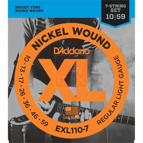 Daddario Exl110-7 Jeu De Cordes Pour Guitare Électrique 7 Cordes