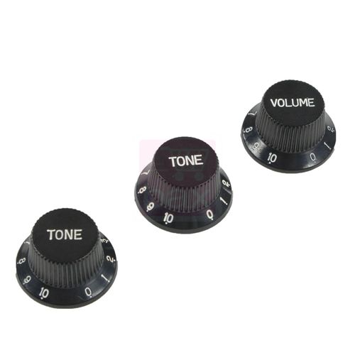 Yellow Parts Ez1215b Boutons De Réglage Noirs Pour Guitare St (3 Pièces)