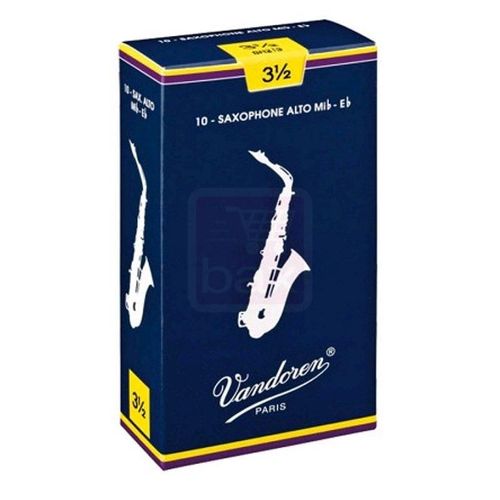 Vandoren Traditional Boîte De 10 Anches Pour Saxophone Alto, Force 3,5