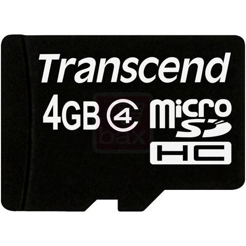 Transcend - Carte mémoire flash (adaptateur microSDHC - SD inclus(e)) - 4 Go - Class 4 - micro SDHC