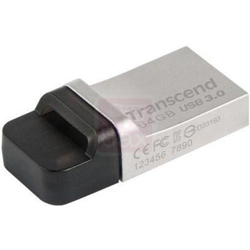 Transcend JetFlash 880 - Clé USB - 32 Go - USB 3.0 / micro USB - argent