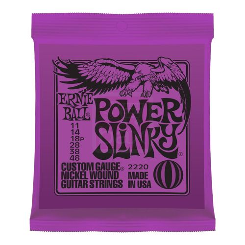 Ernie Ball 2220 Power Slinky Jeu De Cordes Guitare Él. Guitar Power Slinky .011 - .048 Purple