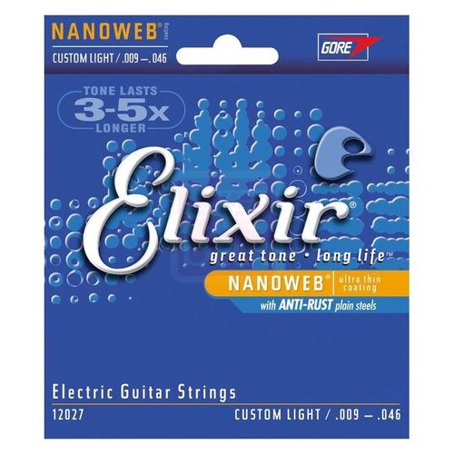 Elixir 12027 Nanoweb Jeu De Cordes Pour Guitare Électrique Light