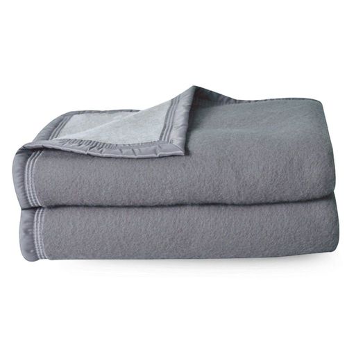 Couverture Pure Laine Vierge Woolmark 500g/M² Volta 240x260 Cm Gris Acier