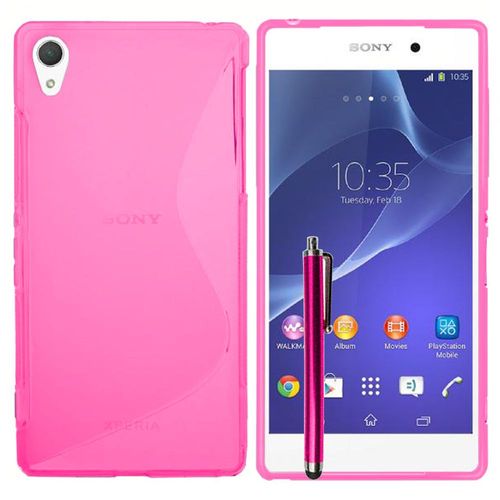 Sony Xperia Z2 D6502 D6503 D6543: Housse Etui Pochette Coque S-Line Silicone Gel + Stylet - Rose