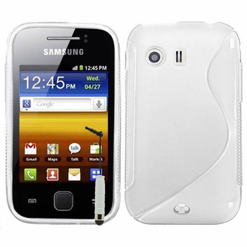 Samsung Galaxy Y Neo Gt-S5360 S5369i: Housse Etui Pochette Coque S-Line Silicone Gel + Stylet - Blanc
