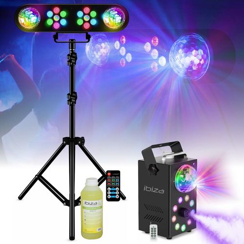 Pack MOOVING LIGHT - Pied Lumières Éclairages Projecteurs Astros PAR - Machine Fumée LED FOGGY-ASTRO Fête Bar Dj Anniversaire Club