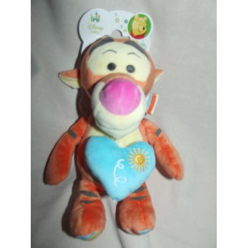 Doudou Musical Tigre Tigrou Disney Nicotoy Simba Toys Benelux Boite À Musique Orange Jaune C¿Ur Bleu Jouet Enfant Bébé Naissance Peluche Éveil Comfort Blanket Comforter Soft Toy 