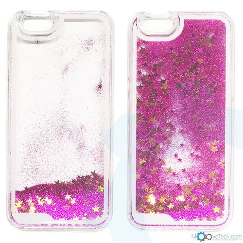 Coque Rigide Avec Liquides Contenant Étoiles Et Paillettes Rose Iphone 6 Plus Et 6s Plus
