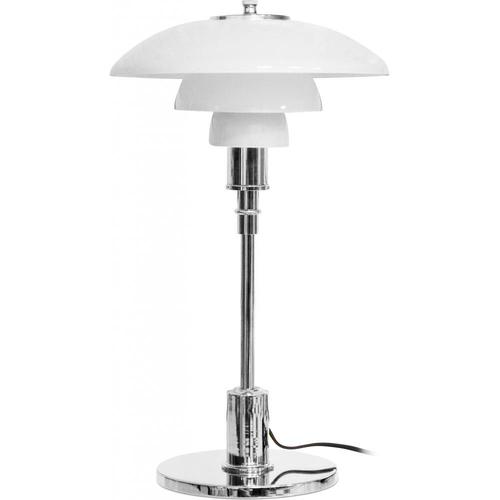 Lampe De Bureau Pl 3/2 - Acier/Verre Opalin Acier