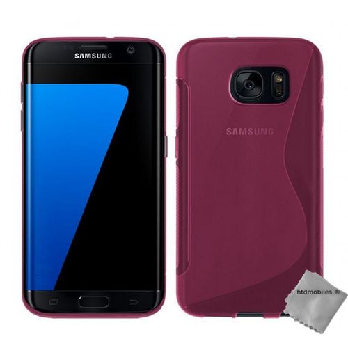 Housse Etui Coque Silicone Gel Fine Pour Samsung G935 Galaxy S7 Edge + Film Ecran - Rose