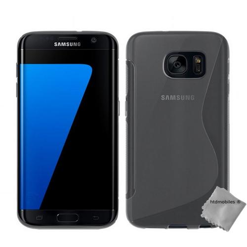 Housse Etui Coque Silicone Gel Fine Pour Samsung G935 Galaxy S7 Edge + Film Ecran - Blanc Transparent