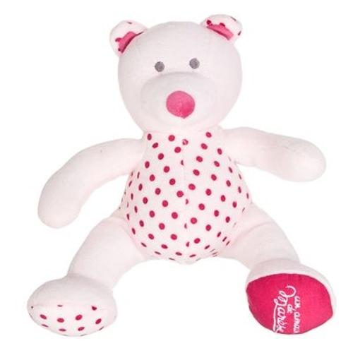 Doudou Peluche Ours Bear Bar Orso Blanc Un Amour De Marese Poupée Adimanche Rose Buvard Pois Sas 