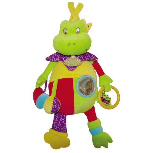Doudou Grenouille Verte Rouge Jaune Roi Frog Fosch Doudou & Compagnie Peluche Mixte Tatoo Tatoué Tatou Bébé Enfant Jouet Éveil Miroir Anneau Grelot Hochet Doudou Et Cie Zouzoos Zouzoo Zouzou 