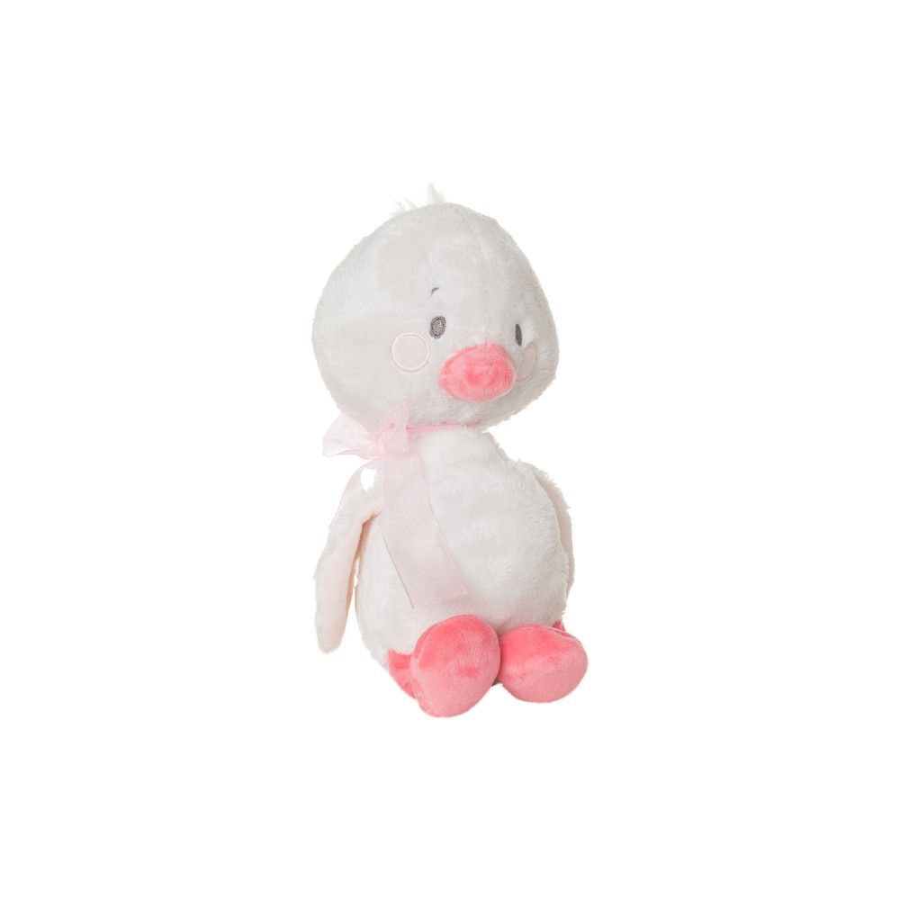 Doudou Peluche Canard Blanc Poussin Canne Sergent Major Noeud Bec Pattes Rose Corail Jouet Eveil Bebe Naissance Caneton Ideal Promotion Rakuten