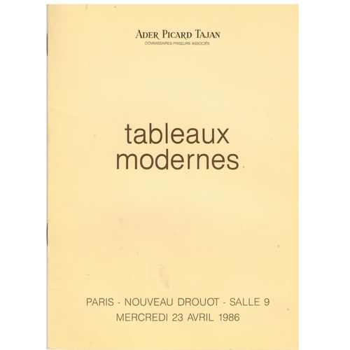 Catalogue Drouot Ader Picard Tajan - Tableaux Modernes 23 Avril 1986 