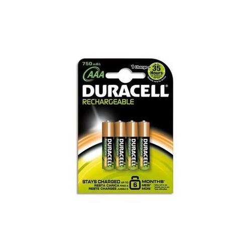 DURACELL Blister de 4 accus rechargeables 1,2V AAA HR3 750mAh