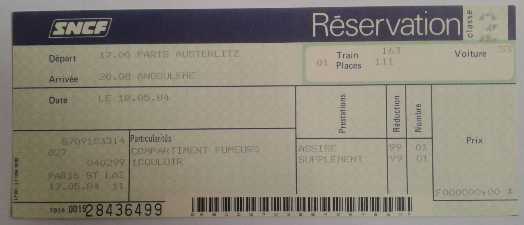 Billet Train Paris d’occasion | Plus que 4 à -60%