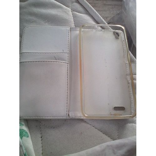 Housse Etui Coque Pochette Portefeuille Pour Archos 50 Helium Plus + Film Ecran - Blanc