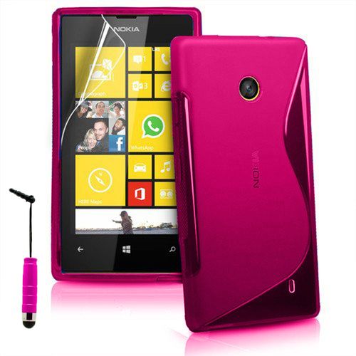 Nokia Lumia 520/ 525/ 521 Rm-917: Housse Etui Pochette Coque S-Line Silicone Gel + Stylet - Rose