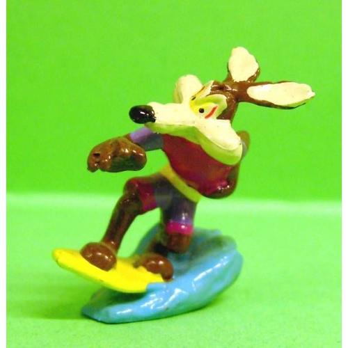 Mini Figurine Vil Coyote Faisant Du Surf (Warner Bros, 1999)