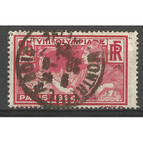 Jeux Olypiques De Paris 1924 - 25 Centimes Rouge Carminé Et Rouge - Yt 184
