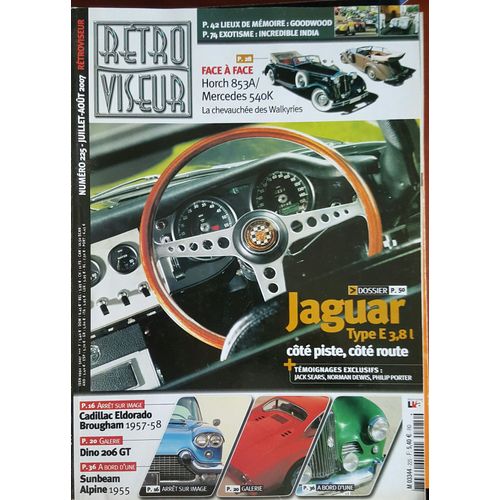 Rétro Viseur  N° 225 : Jaguar Type E 3,8 L Côté Piste, Côté Route.