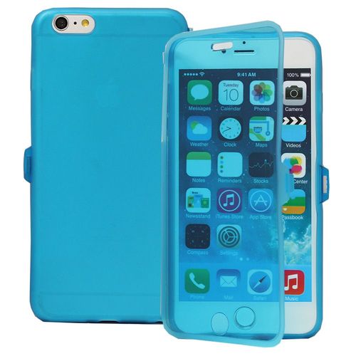 Apple Iphone 6 Plus/ 6s Plus: Coque Etui Housse Pochette Silicone Gel Portefeuille Livre Rabat - Bleu