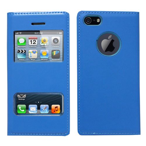 Apple Iphone 5/ 5s: Coque Etui Housse Pochette Plastique View Case - Bleu