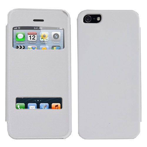 Apple Iphone 5/ 5s: Coque Etui Housse Pochette Plastique View Case - Blanc
