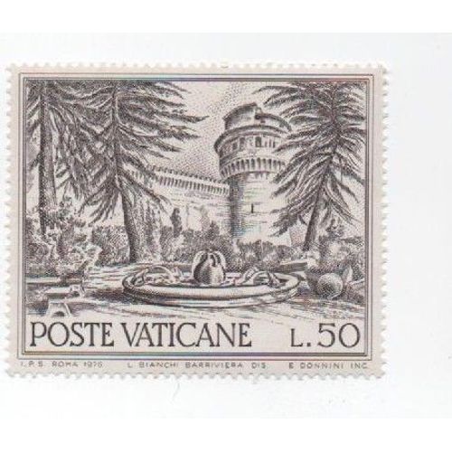 Timbre Poste Vaticane Vatican Fontaine Place Monuments 